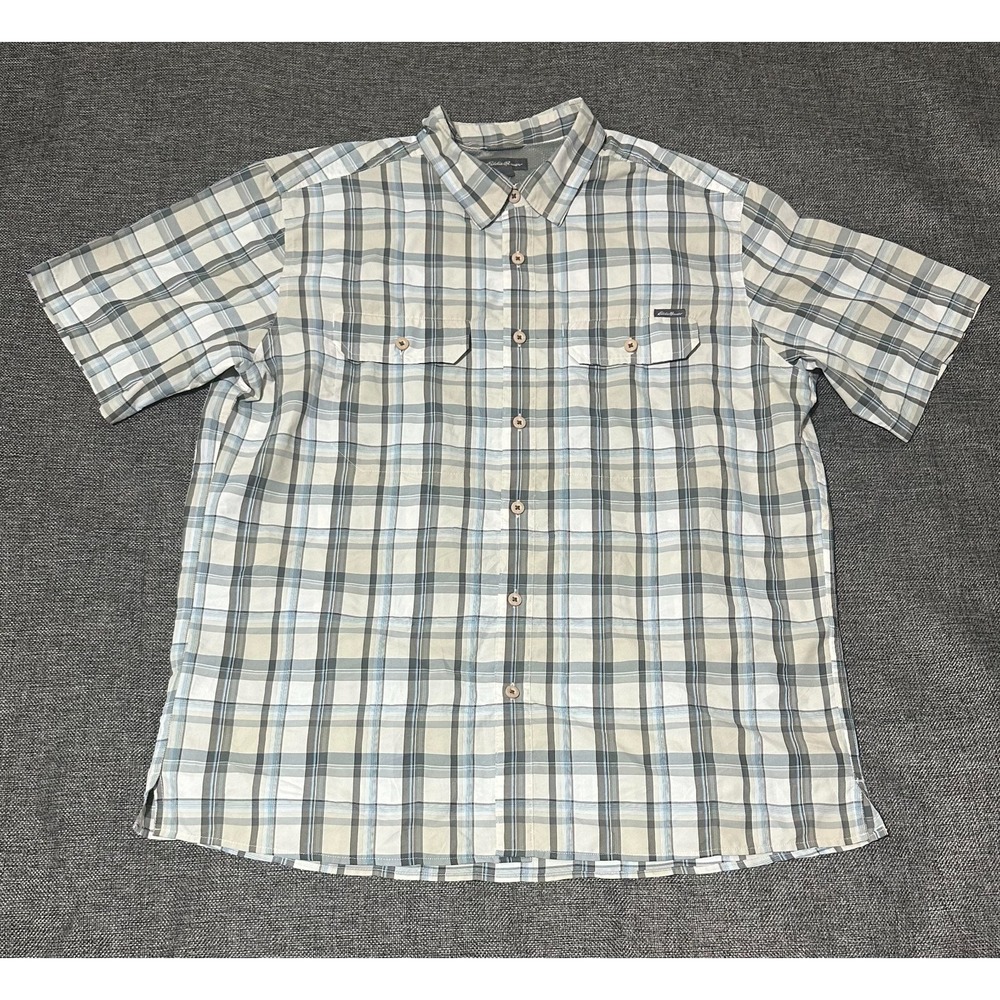 Eddie Bauer Men's L‎ Plaid Short Sleeve Shirt